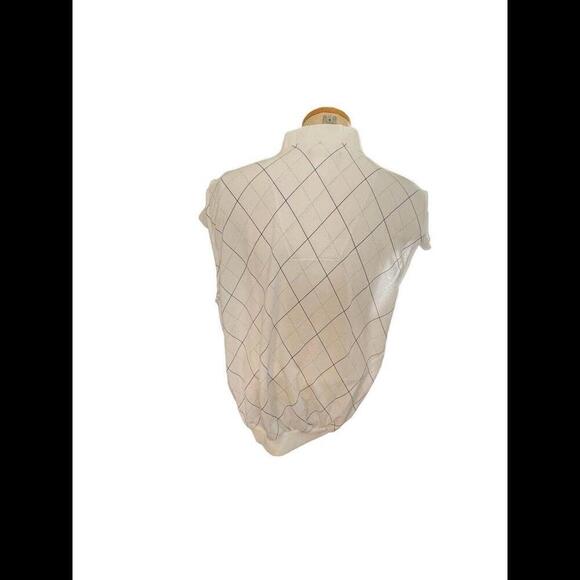 HABAND White Mens  Diamond Vest Button Up With Pockets Plus Size L - Picture 2 of 2